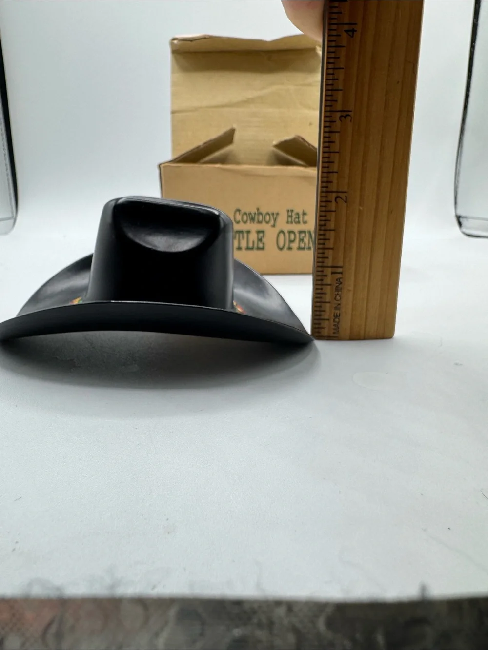 Vtg Department 56 Black Cowboy Hat Bottle Opener Stetson Hat Western Wear Beer